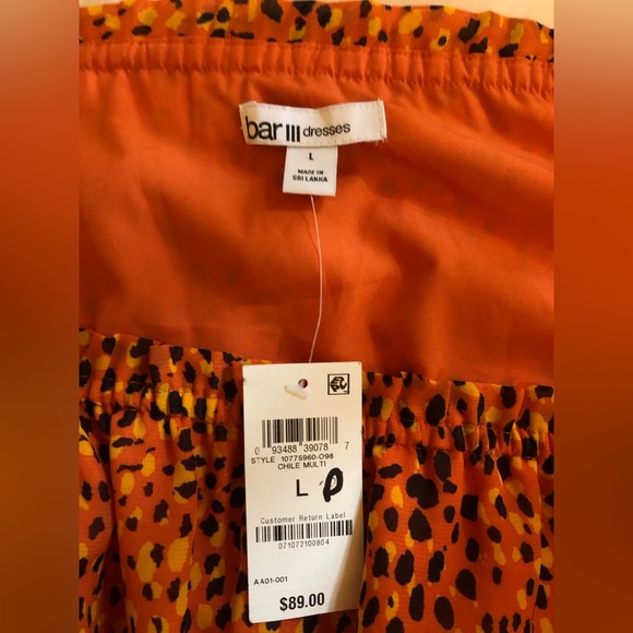 Bar III Off the Shoulder Smocked Waist Dress, L, NWT - Picture 5 of 6